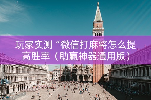 玩家实测“微信打麻将怎么提高胜率（助赢神器通用版）