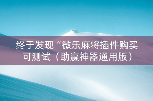 终于发现“微乐麻将插件购买可测试（助赢神器通用版）
