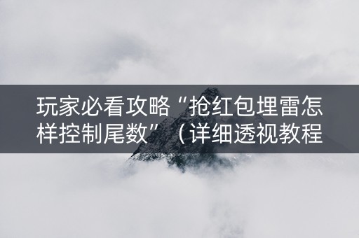 玩家必看攻略“抢红包埋雷怎样控制尾数”（详细透视教程）-哔哩哔哩