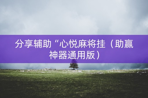 分享辅助“心悦麻将挂（助赢神器通用版）