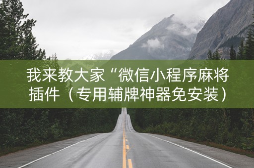 我来教大家“微信小程序麻将插件（专用辅牌神器免安装）
