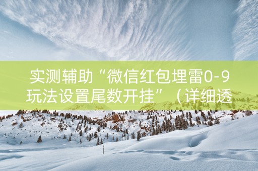 实测辅助“微信红包埋雷0-9玩法设置尾数开挂”（详细透视教程）-哔哩哔哩