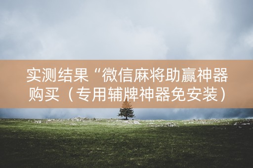 实测结果“微信麻将助赢神器购买（专用辅牌神器免安装）