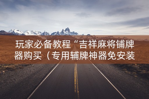 玩家必备教程“吉祥麻将铺牌器购买（专用辅牌神器免安装）