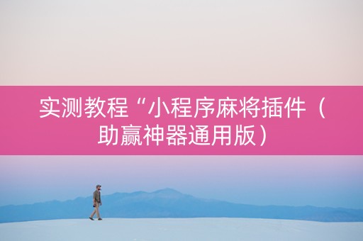 实测教程“小程序麻将插件（助赢神器通用版）