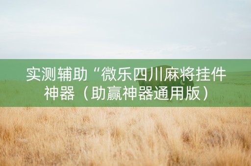 实测辅助“微乐四川麻将挂件神器（助赢神器通用版）
