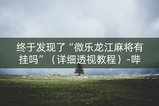 终于发现了“微乐龙江麻将有挂吗”（详细透视教程）-哔哩哔哩