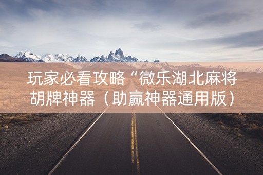 玩家必看攻略“微乐湖北麻将胡牌神器（助赢神器通用版）