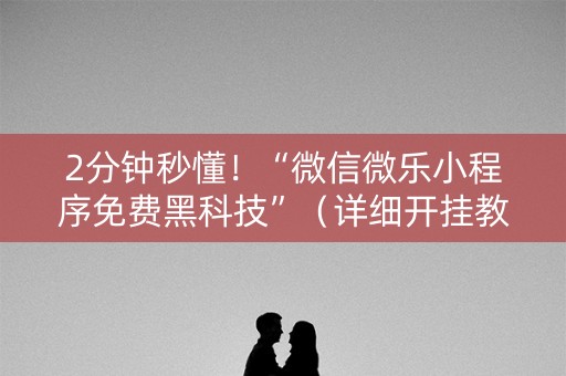 2分钟秒懂！“微信微乐小程序免费黑科技”（详细开挂教程）-哔哩哔哩