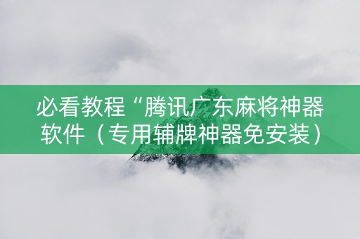 必看教程“腾讯广东麻将神器软件（专用辅牌神器免安装）