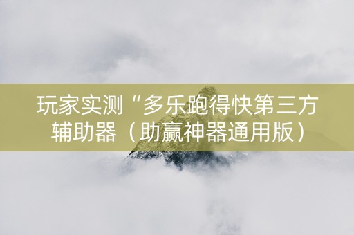 玩家实测“多乐跑得快第三方辅助器（助赢神器通用版）