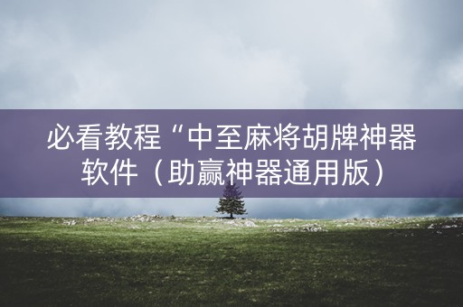 必看教程“中至麻将胡牌神器软件（助赢神器通用版）