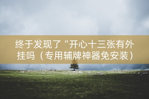 终于发现了“开心十三张有外挂吗（专用辅牌神器免安装）