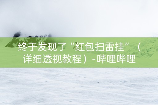 终于发现了“红包扫雷挂”（详细透视教程）-哔哩哔哩