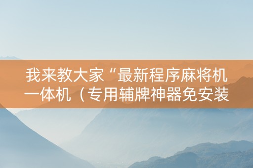 我来教大家“最新程序麻将机一体机（专用辅牌神器免安装）
