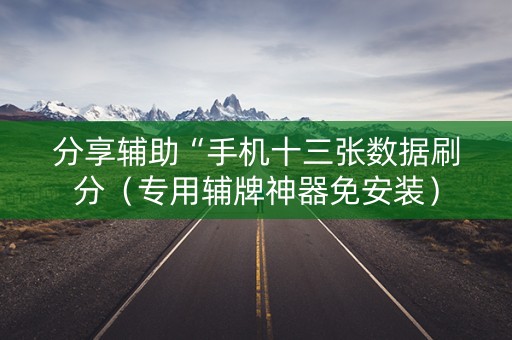 分享辅助“手机十三张数据刷分（专用辅牌神器免安装）
