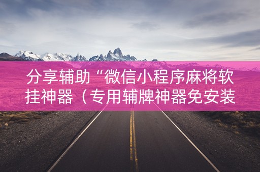 分享辅助“微信小程序麻将软挂神器（专用辅牌神器免安装）