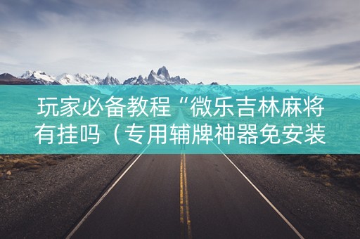 玩家必备教程“微乐吉林麻将有挂吗（专用辅牌神器免安装）