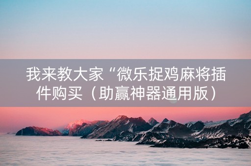 我来教大家“微乐捉鸡麻将插件购买（助赢神器通用版）