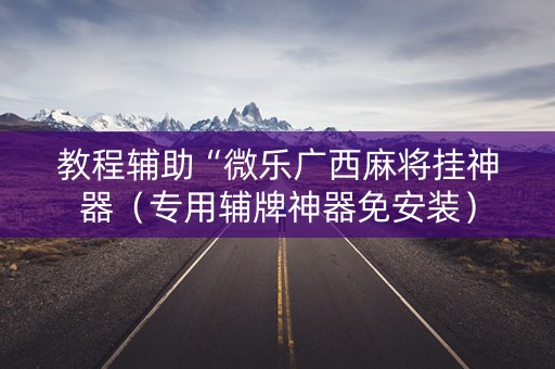 教程辅助“微乐广西麻将挂神器（专用辅牌神器免安装）