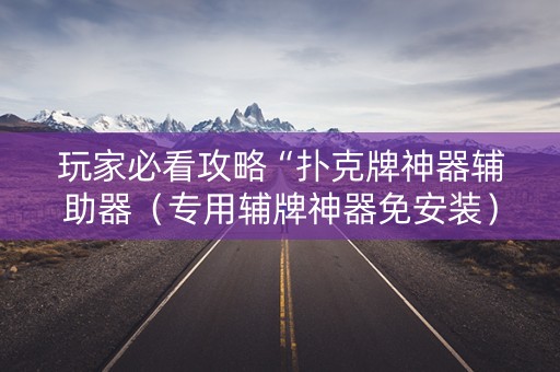 玩家必看攻略“扑克牌神器辅助器（专用辅牌神器免安装）
