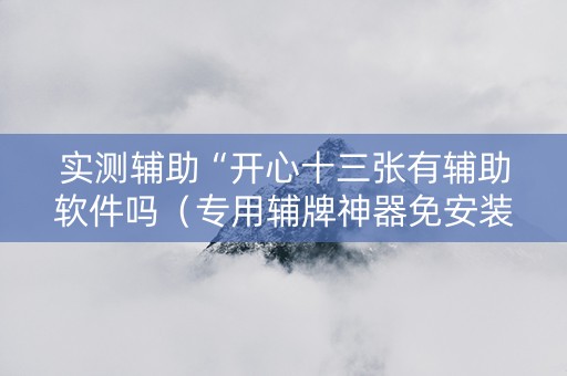 实测辅助“开心十三张有辅助软件吗（专用辅牌神器免安装）