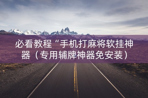 必看教程“手机打麻将软挂神器（专用辅牌神器免安装）