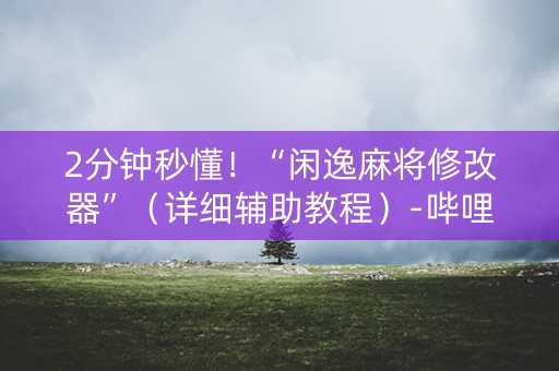 2分钟秒懂！“闲逸麻将修改器”（详细辅助教程）-哔哩哔哩