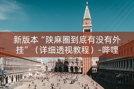 新版本“陕麻圈到底有没有外挂”（详细透视教程）-哔哩哔哩