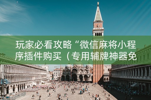 玩家必看攻略“微信麻将小程序插件购买（专用辅牌神器免安装）