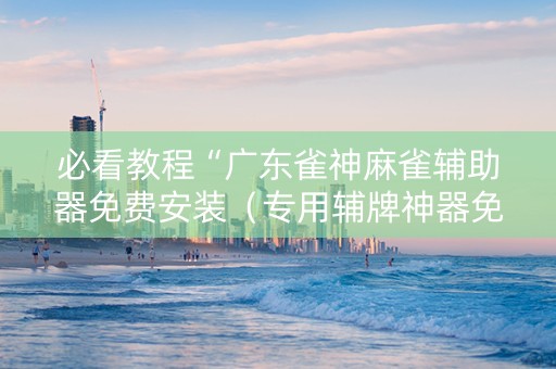 必看教程“广东雀神麻雀辅助器免费安装（专用辅牌神器免安装）