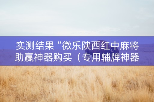 实测结果“微乐陕西红中麻将助赢神器购买（专用辅牌神器免安装）