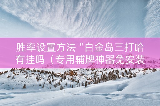 胜率设置方法“白金岛三打哈有挂吗（专用辅牌神器免安装）