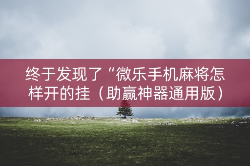 终于发现了“微乐手机麻将怎样开的挂（助赢神器通用版）