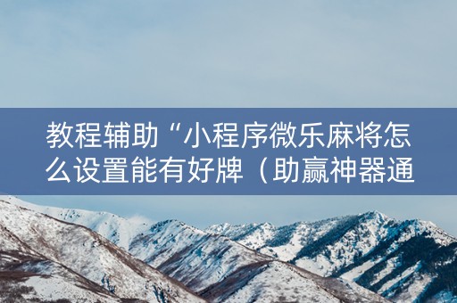 教程辅助“小程序微乐麻将怎么设置能有好牌（助赢神器通用版）