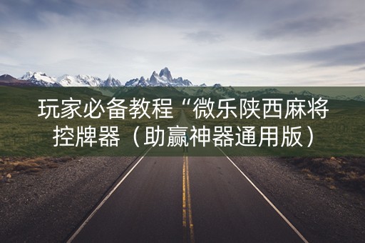 玩家必备教程“微乐陕西麻将控牌器（助赢神器通用版）