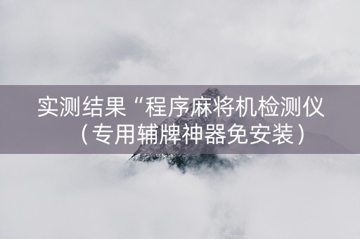 实测结果“程序麻将机检测仪（专用辅牌神器免安装）