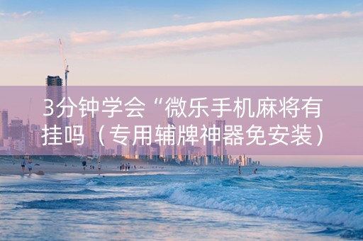 3分钟学会“微乐手机麻将有挂吗（专用辅牌神器免安装）