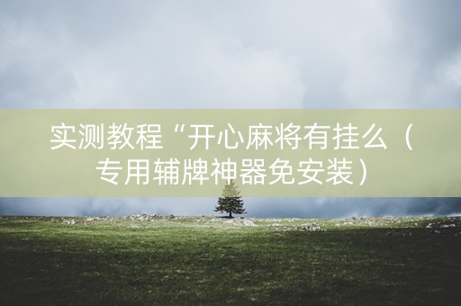实测教程“开心麻将有挂么（专用辅牌神器免安装）