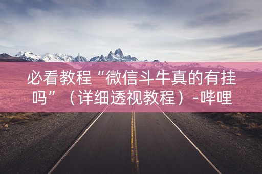必看教程“微信斗牛真的有挂吗”（详细透视教程）-哔哩哔哩