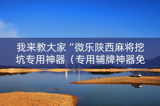 我来教大家“微乐陕西麻将挖坑专用神器（专用辅牌神器免安装）
