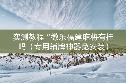 实测教程“微乐福建麻将有挂吗（专用辅牌神器免安装）