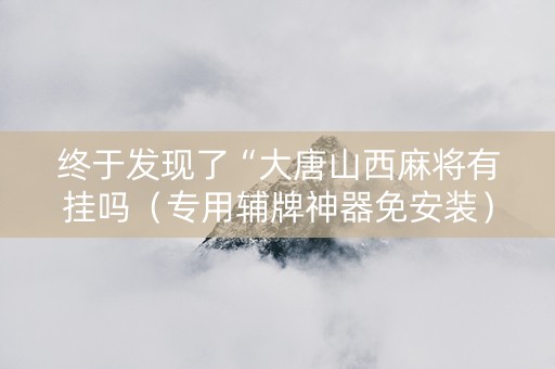 终于发现了“大唐山西麻将有挂吗（专用辅牌神器免安装）