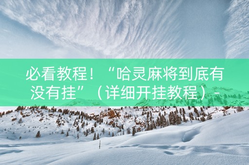 必看教程！“哈灵麻将到底有没有挂”（详细开挂教程）-哔哩哔哩