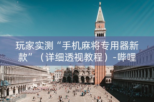 玩家实测“手机麻将专用器新款”（详细透视教程）-哔哩哔哩