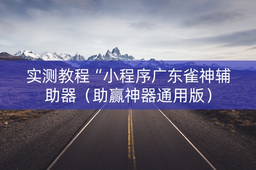 实测教程“小程序广东雀神辅助器（助赢神器通用版）