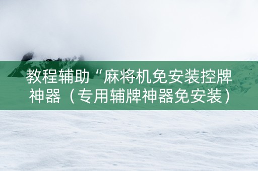 教程辅助“麻将机免安装控牌神器（专用辅牌神器免安装）