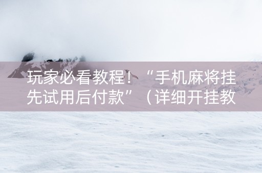 玩家必看教程！“手机麻将挂先试用后付款”（详细开挂教程）-哔哩哔哩