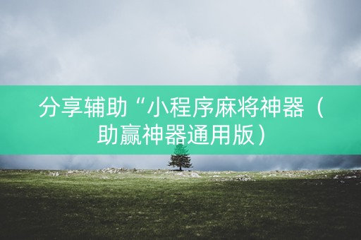 分享辅助“小程序麻将神器（助赢神器通用版）