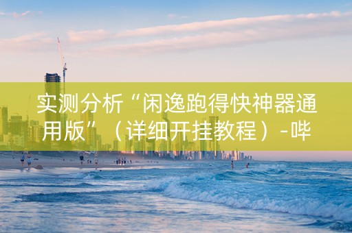 实测分析“闲逸跑得快神器通用版”（详细开挂教程）-哔哩哔哩